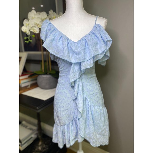 NBD Spencer Baby Blue Chiffon Mini Dress XS - Picture 4 of 8